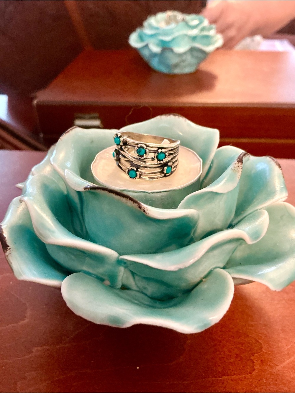 Sundance Silver Stacked Ring with Turquoise Stones